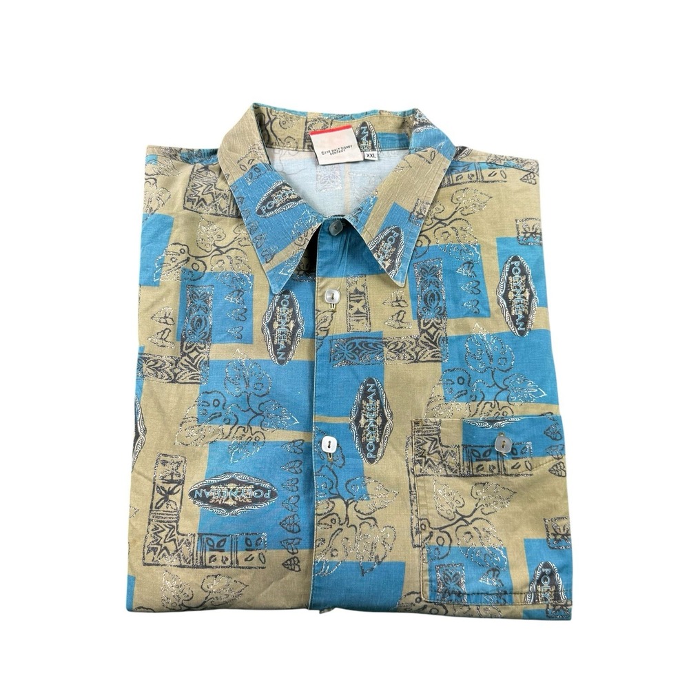 Mickey Inc Rare Polynesian Resort Hotel 90s Hawaiian Button Front Size Men’s 2XL